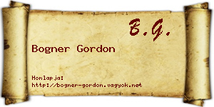 Bogner Gordon névjegykártya